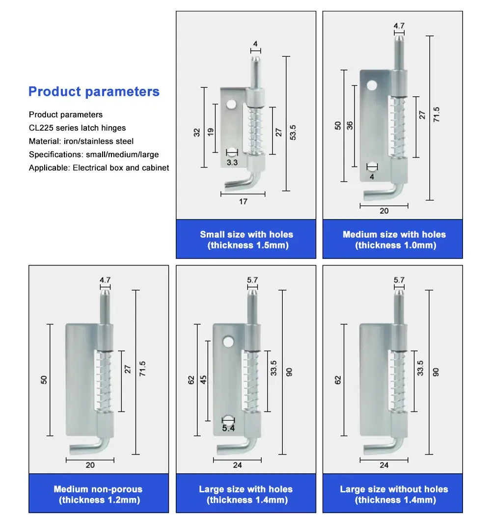 Spring Bolts Latch Hinge