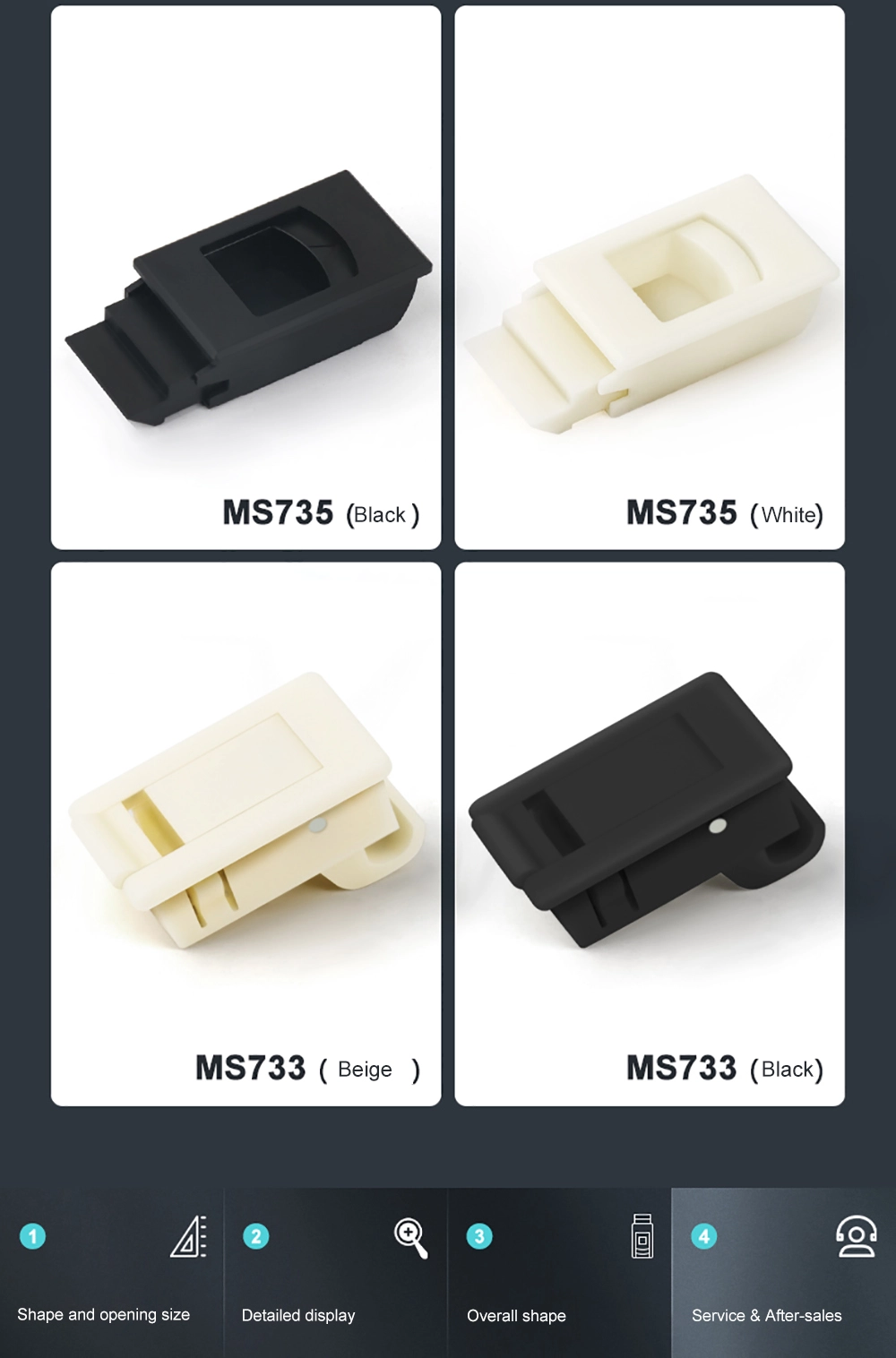 Plastic Concealed Latch Lock For Side Panel